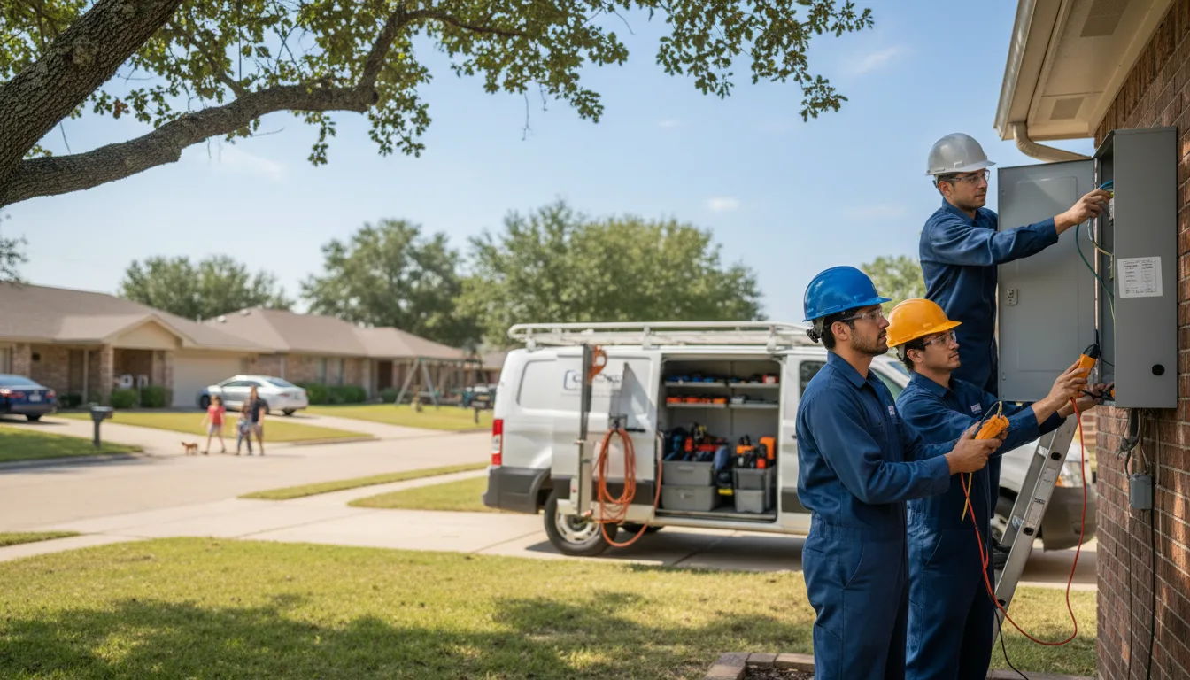 Certified electrician providing emergency electrical services in Voca, TX